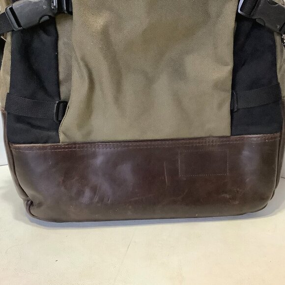 Vintage LL Bean Backpack Canvas Leather Bottom 18" x 13" - Picture 10 of 12